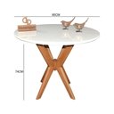 Ver imagem 2 de Mesa Jantar Pandora Tampo Redondo Laca com Vidro 80cm Branco