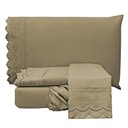 Ver imagem 1 de Jogo de Lençol Queen Lauren 300 Fios 4 Peças - Chocolate