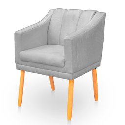 Kit com 2 Cadeiras Poltrona para Sala Moderna e Confortável Mila Suede - 5