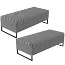 Ver imagem 1 de Kit 02 Puffs Decorativo Sala de Estar Bali W01 Base Ferro 120x50 cm Suede Pied Poule - Lyam Decor