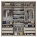 Ver imagem 4 de Closet Casal Guarda Roupa sem Porta Tunísia R02 4 Gavetas MDF 208cm Bege Lyam Decor