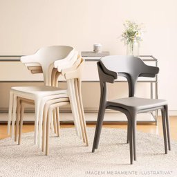 Cadeira de Jantar Garden Luxo Gd-001 Empilhável - Preta - 6
