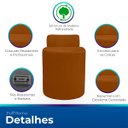 Ver imagem 3 de Kit Puff Banqueta Alto Confortável Reforçado Minimalista Roma Suede