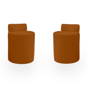 Kit Puff Banqueta Alto Confortável Reforçado Minimalista Roma Suede