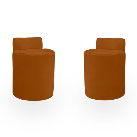 Kit Puff Banqueta Alto Confortável Reforçado Minimalista Roma Suede