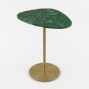 Ver imagem 1 de Mesa Lateral Orgânica Mármore Verde Guatemala Base Dourada 52cm