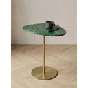 Ver imagem 2 de Mesa Lateral Orgânica Mármore Verde Guatemala Base Dourada 52cm