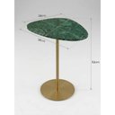 Ver imagem 3 de Mesa Lateral Orgânica Mármore Verde Guatemala Base Dourada 52cm