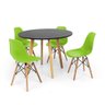 Conjunto Mesa de Jantar Laura 100cm Preta com 4 Cadeiras Charles Eames - Verde - 1