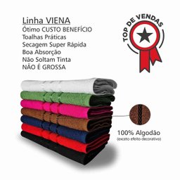 Kit 05 Toalhas De Banho Pratica Secagem Rápida 100%Algodão - 4