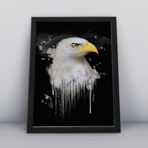 Quadro Decorativo Moldura Preta 30x40cm Águia Modelo 3