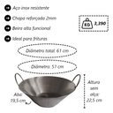 Ver imagem 3 de Kit Fritura Cozinha Profissional Tacho de Aço Inox 45 e 51cm