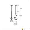 Ver imagem 4 de Luminária de Teto Pendente Gota Cobre Polido C/ Globo de Vidro Leitoso Bivolt 1xg9