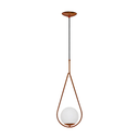 Ver imagem 1 de Luminária de Teto Pendente Gota Cobre Polido C/ Globo de Vidro Leitoso Bivolt 1xg9