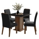 Ver imagem 2 de Conjunto Sala de Jantar Tampo de Madeira 4 Cadeiras Rustic/preto/oxford Aspen Madesa