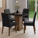 Ver imagem 1 de Conjunto Sala de Jantar Tampo de Madeira 4 Cadeiras Rustic/preto/oxford Aspen Madesa
