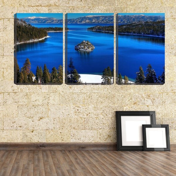 Quadro Decorativo 68x126 lago azul entre montanhas - 2