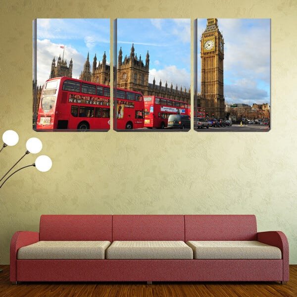 Quadro Decorativo 68x126 ônibus perto do big ben - 2