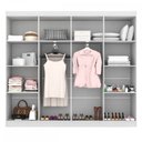 Ver mais imagens de Closet Casal em L Ele e Ela 4 Metros 16 Prateleiras 4 Cabideiros Branco Fosco - Panorama Móveis