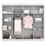 Closet Casal em L Ele e Ela 4 Metros 16 Prateleiras 4 Cabideiros Branco Fosco - Panorama Móveis - 8