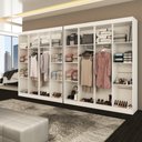 Ver imagem 2 de Closet Casal em L Ele e Ela 4 Metros 16 Prateleiras 4 Cabideiros Branco Fosco - Panorama Móveis