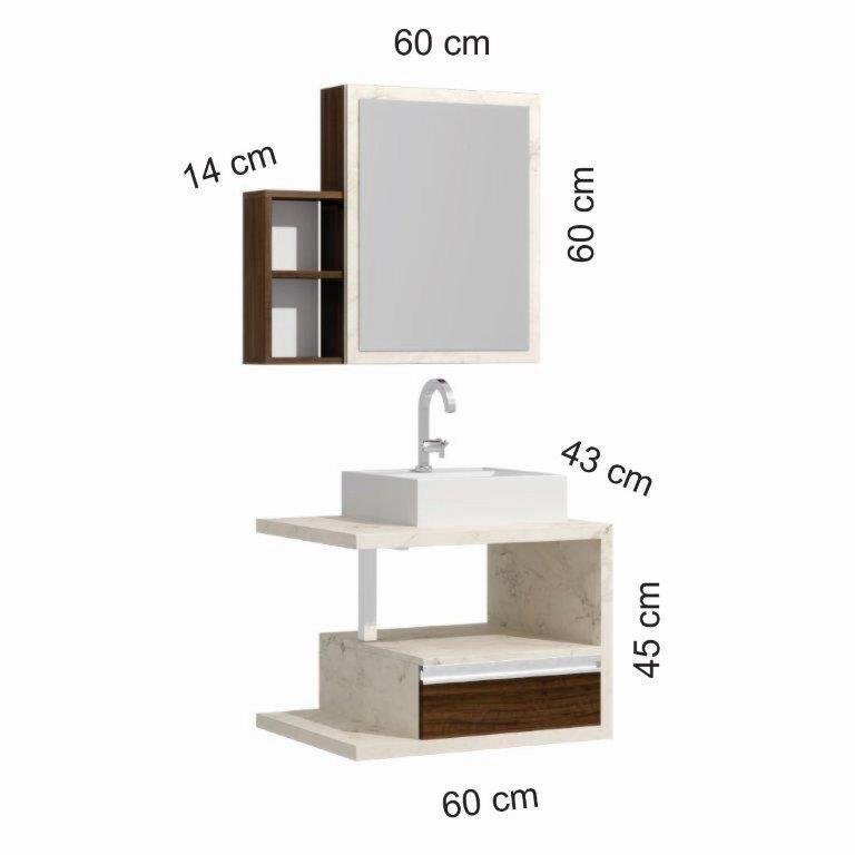 Conjunto de Banheiro Berton Cherry 60cm Atenna/ameixa - 4