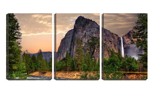 Quadro Decorativo 68x126 paredão de pedras e relva - 1