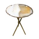 Ver imagem 1 de Mesa Lateral Pedra Ágata Especial Bordas Naturais