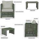 Ver imagem 2 de Mesa Centro e 1 Poltrona Madri Corda Náutica Estofado 3 Trama Original