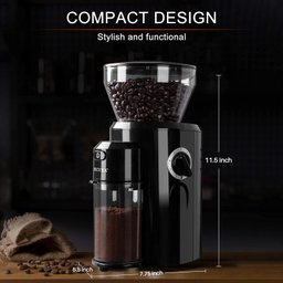 Secura Moedor de Café Elétrico Conical Burr com 18 Ajustes e Capacidade para 10 Xícaras - 6