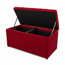 Ver imagem 4 de Kit Cabeceira e Calçadeira Baú Mallu Casal 140 cm - Veludo Vermelho