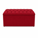 Ver imagem 5 de Kit Cabeceira e Calçadeira Baú Mallu Casal 140 cm - Veludo Vermelho