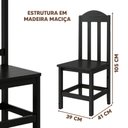 Ver imagem 4 de Kit com 2 Cadeiras de Jantar Madeira Maciça Safira Preço sem Estofado