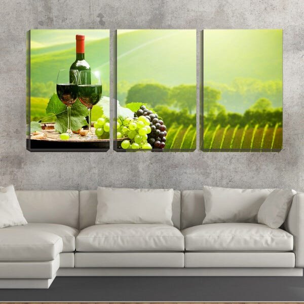 Quadro Decorativo 68x126 vinho branco na roça - 2