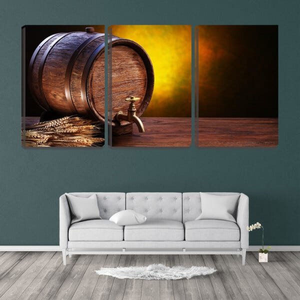 Quadro Decorativo 55x110 pequeno barril de vinho - 2