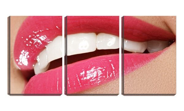 Quadro Decorativo 55x110 dentes brancos dentista odonto - 1