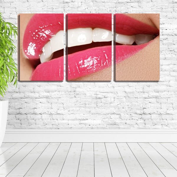Quadro Decorativo 55x110 dentes brancos dentista odonto - 2
