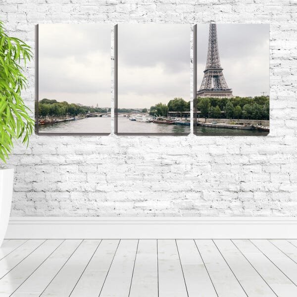 Quadro Decorativo 55x110 torre Eiffel vista do senna - 2