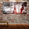 Quadro Decorativo 55x110 bike antiga torre eiffel - 1