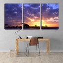 Ver imagem 2 de Quadro Decorativo 55x110 cabanas no cais céu dourado