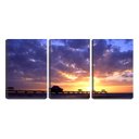 Ver imagem 1 de Quadro Decorativo 55x110 cabanas no cais céu dourado