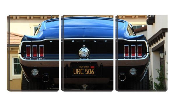 Quadro Decorativo 55x110 antigo mustang azul - 1