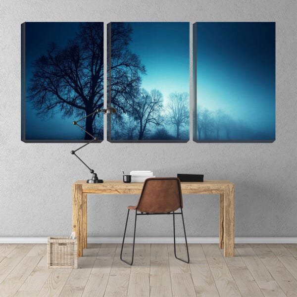 Quadro Decorativo 55x110 galhos secos sob a bruma - 2