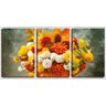 Quadro Decorativo 55x110 flores e frutas vermelhas - 2