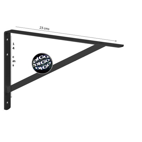 MFL 25 MÃO FRANCESA LEVE 20CM. Suporte em L (Mão Francesa) em aço carbono com 140x230mm. - Preto