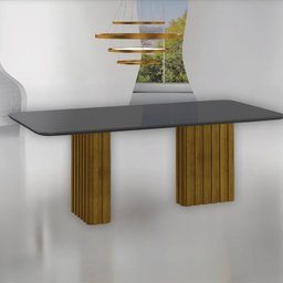 Mesa para Sala de Jantar com Tampo em Vidro - 2