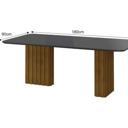 Mesa para Sala de Jantar com Tampo em Vidro - 3