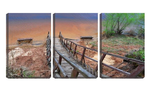 Quadro Decorativo 45x96 passagem de madeira velha - 1