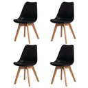 Ver imagem 2 de Conjunto Mesa Redonda Branca 70cm C/4 Cadeiras Preta