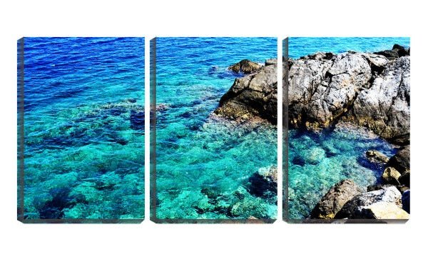 Quadro Decorativo 45x96 água azul cristalina - 1